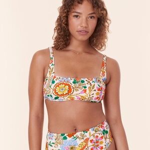Andie The Havana Bikini Top - Eco Nylon - Bird Floral Size SBIRD FLORAL / S
